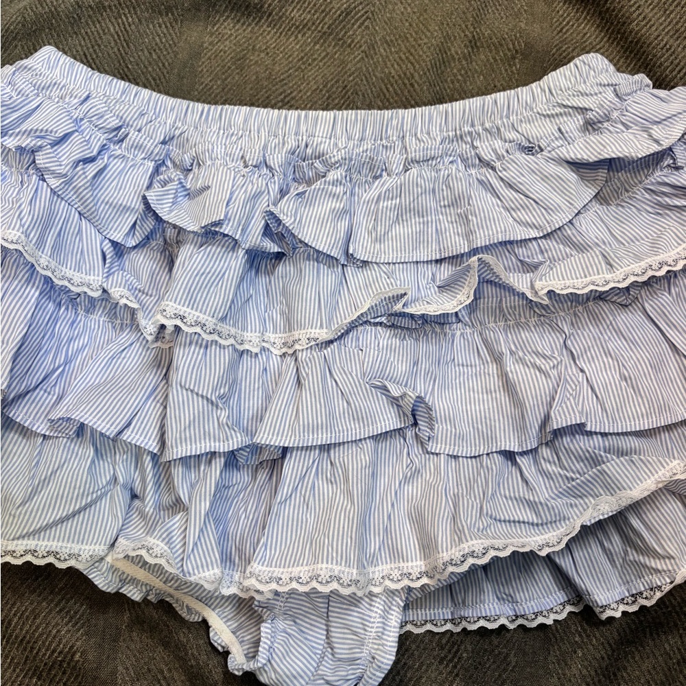 Aritzia Blue Ruffle Women's Shorts